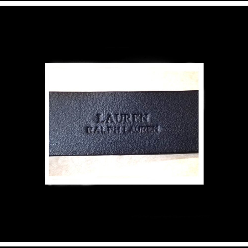 New Rare Unique RLL Ralph Lauren Top Grade High Grain Black Genuine Leather Belt - Picture 6 of 10